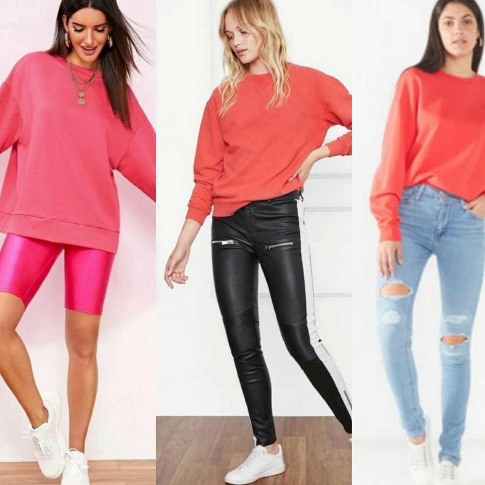 Uniqlo cotton tangerine crew neck sweater …